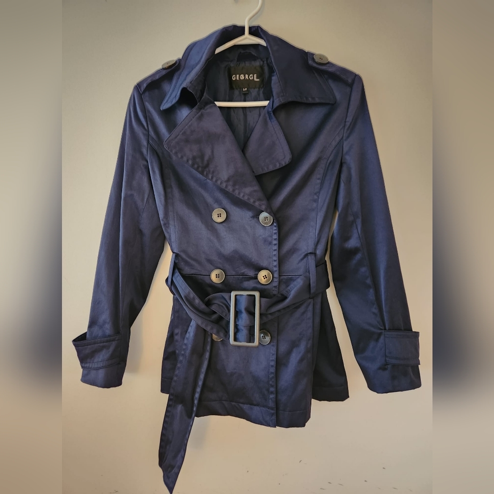 Blue trench coat